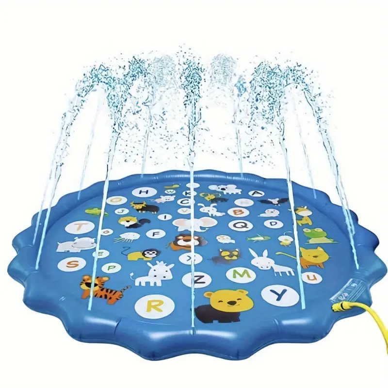 Round Inflatable Sprinkler Pad, 1 Set Outdoor Water Spray Mat, Summer Water Toy for Kids, Outdoor Water Toy for Pool, Beach, Park 0