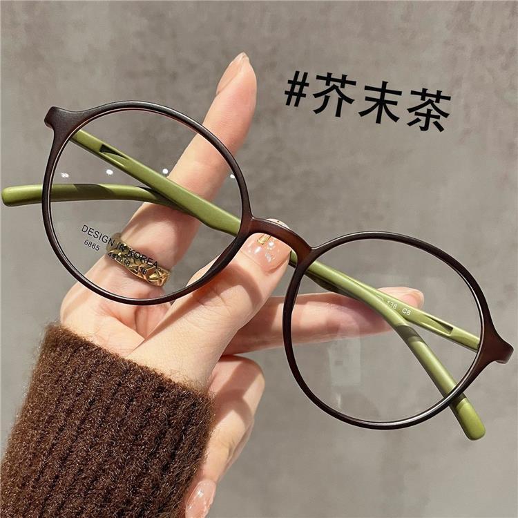Product Introduction of Myopia Glasses Women's Small Frame Makes Face Look Smaller and Slim with Degrees New Vintage round Frame Plain High-Grade Super Light 1
