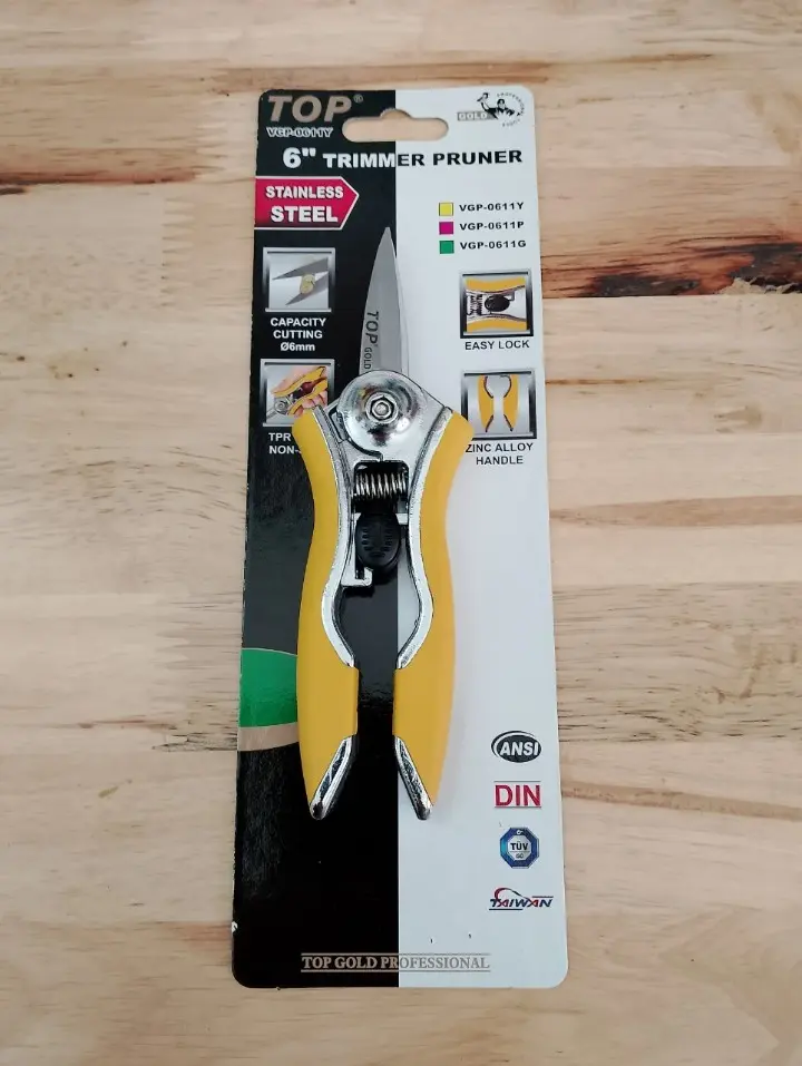 Kéo Cắt Cành 6 inch (150mm) Mỏ Nhọn, Cán Vàng TOP VGP-0611Y