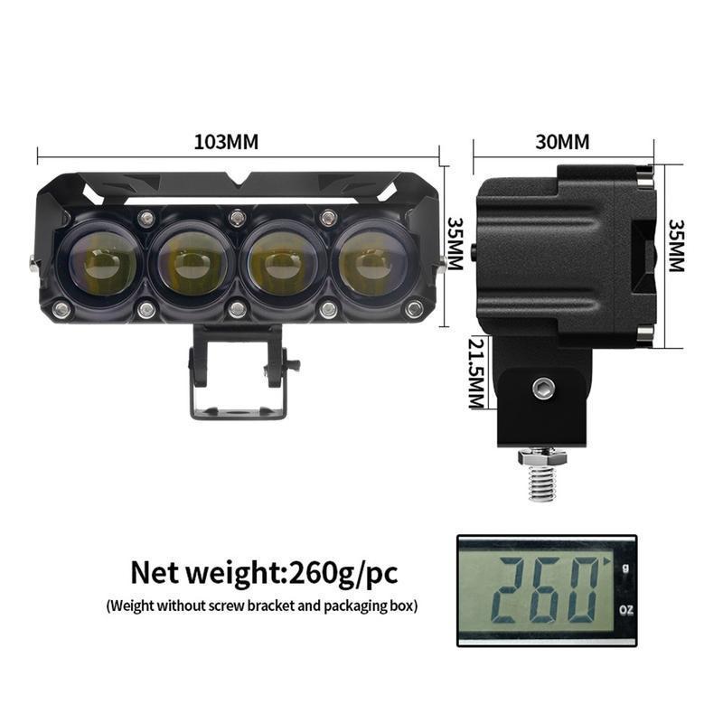 【COD,Kirim Sekarang】 【FREE SAKLAR】12V / 24V Devil Lampu Sorot Tembak Mobil Lampu LED Tembak Sorot D3 SQL Lampu Tembak Sorot LED Laser 3 Mata 4 Mata 80 Watt 2 Warna Putih Kuning 6