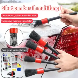 Paket Perawatan Interior Mobil & Motor Khusus - Sikat Khusus Detailing, Pembersih Sempit, Ventilasi AC, Sikat Premium Penuh Lengkap