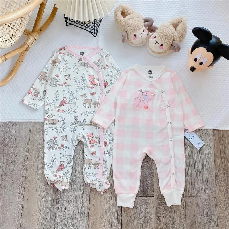 （Baby）  Set 2 chiếc body dài tay cho bé sơ sinh từ 3-10kg hàng VN xuất dư( Tặng kèm Móc Treo) - BD22 2