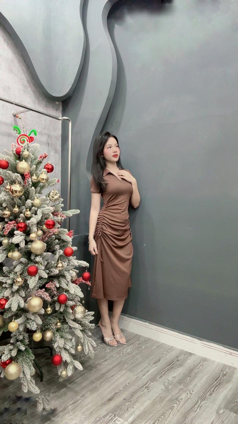 Product Introduction of Đầm nữ cổ bẻ V thiết kế rút 2 bên che bụng tốt , tôn dáng ( rút dây cao thấp tuỳ chỉnh) Women 2