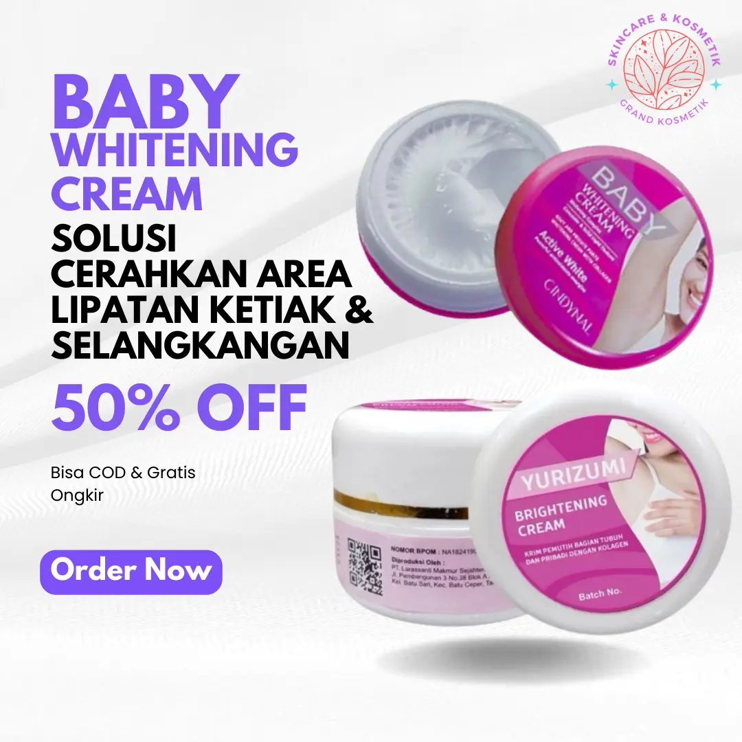 Baby Cream Whitening Krim Pemutih Leher, Ketiak, Pantat, dan Selangkangan Ori