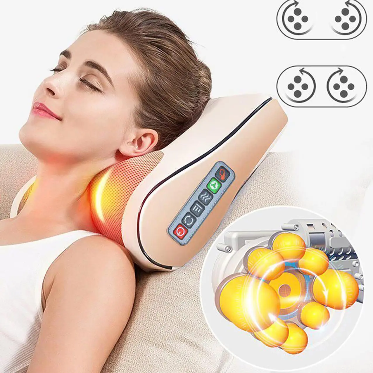Gối Massage Cổ Vai Gáy 20 Bi Máy Massage