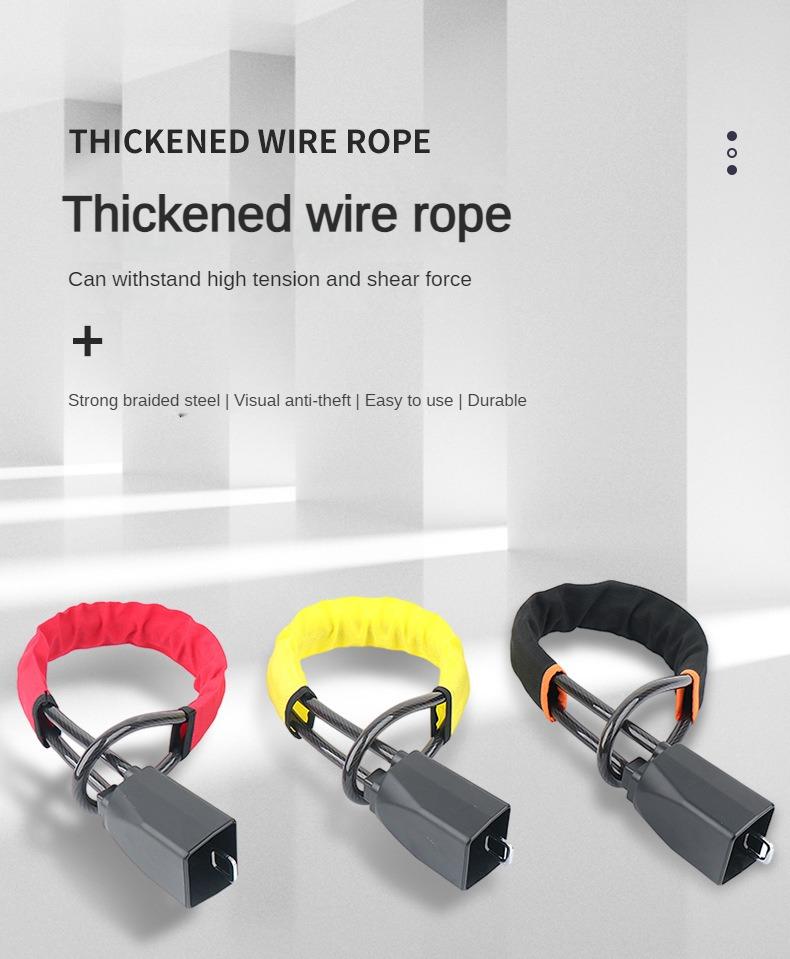 Product Introduction of Motor Steering Wheel Lock Steel Cable Rope Lock Bold Car Anti-Theft Safety Belt Card Shackle Universal Car Lock 3