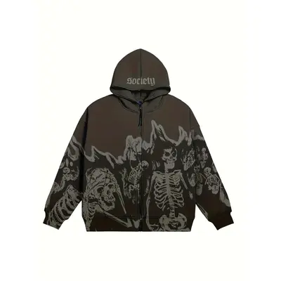 未使用 Y-3 YOHJI SKULL HOODIE Sudadera De Calavera Grunge Shop Y-3 Yohji Skull Zipped