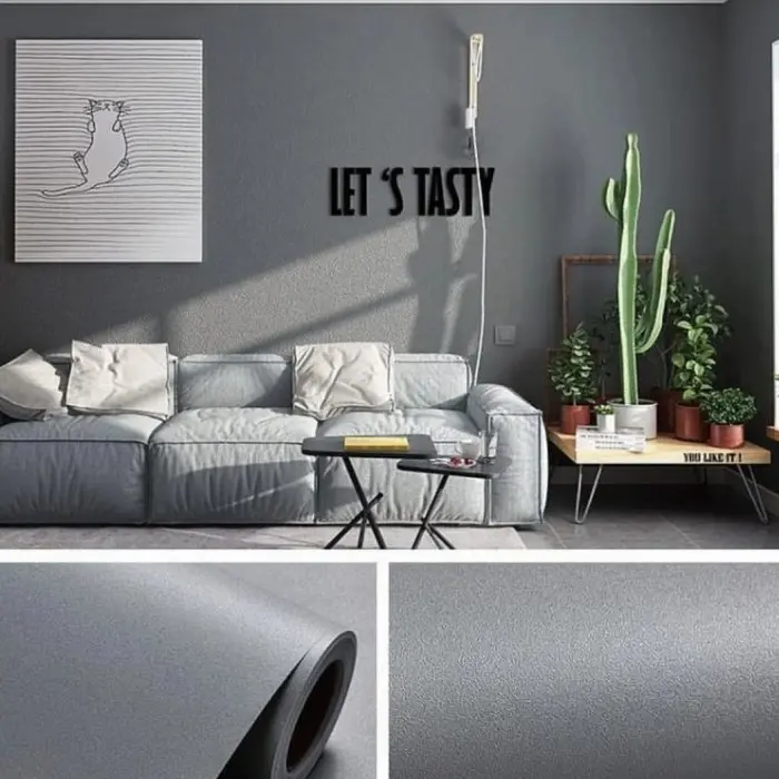 Wallpaper Dinding Polos 45cm x 9m Wallpaper Sticker Dinding Ruang Tamu Kamar Dapur Dan Office 1