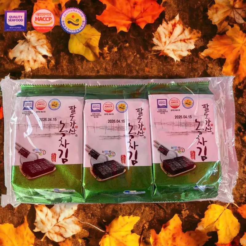 Combo ăn thử 5 lốc (15 gói) gói rong biển ăn liền vị Trà xanh Haesong 4g/Snack ăn vặt - RONG BIỂN MẠNH NHUNG 2