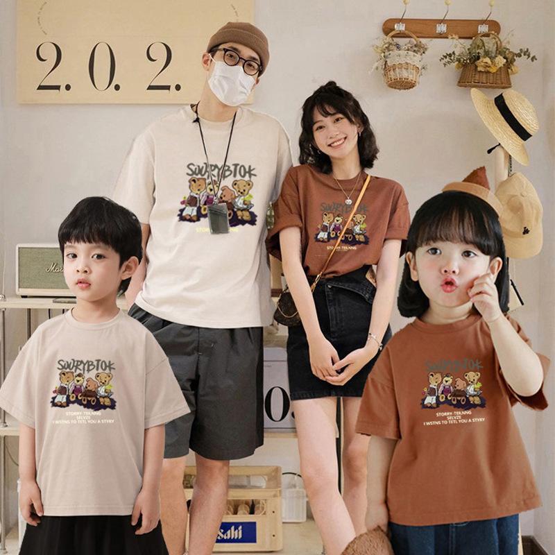 Bộ Đồ Gia Đình Ngắn Tay Mùa Hè, Áo Thun Du Lịch Và Kỳ Nghỉ Cho Gia Đình Ba Người, Quần Áo Cặp Đôi, Quần Áo Của Mẹ 0