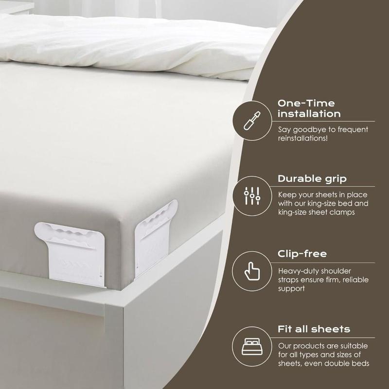 DIY Invisible Heavy Duty Bed Sheet Holder Non-slip with Lock Strips Sheet Holders Multifunctional Anti-shift Bed Sheet Clips Quilt Fixing Tool 4