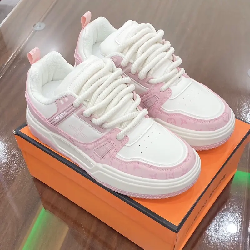 Giày thể thao nữ màu hồng bi siêu xinh,sneaker luôn vui tươi full box size 36-40 1