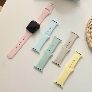 Tali Jam Tangan Sport Silicone Strap for IWatch Apple Watch Ultra 3 2 SE 3 2 Series 11 10 9 8 7 6 5 4 49mm 46 45 41 44 40 42 Soft Rubber Band Belt Bracelet Wristbands Accessories for  Smartwatch T900 T800 Ultra I8 Pro Max S8 S9 Ultra 8 MAX 9 PRO S20 T500