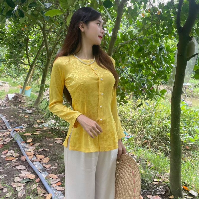 Bà ba gấm kèm quần set bà ba thời trang nữ Áo Top