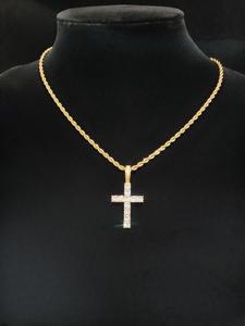 Collar con colgante de cruz con incrustaciones de zircón artificial para hombre y mujer (1 unidad), Joyería de moda para fiestas, Decoración de ropa de uso diario, Bisutería moderna, elegante y que combina con todo para regalo de cumpleaños