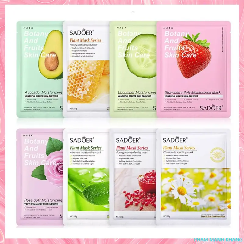 PHAM MANH KHANG Mặt Nạ Giấy SADOER Trái Cây Dưỡng Da Trắng Sáng Cấp Ẩm Nước Giảm Mụn Mask Hoa Quả nội địa trung - CHARM BEAUTY