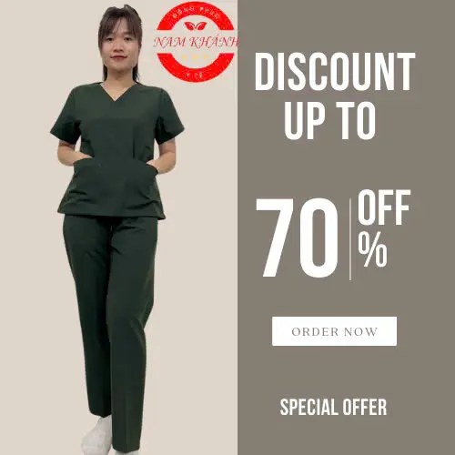 Bộ scrubs bác sĩ cổ tim - bộ blue đồng phục kỹ thuật viên, điều dưỡng, hộ lý, spa Chất Vải Lon Có Co Giãn 2