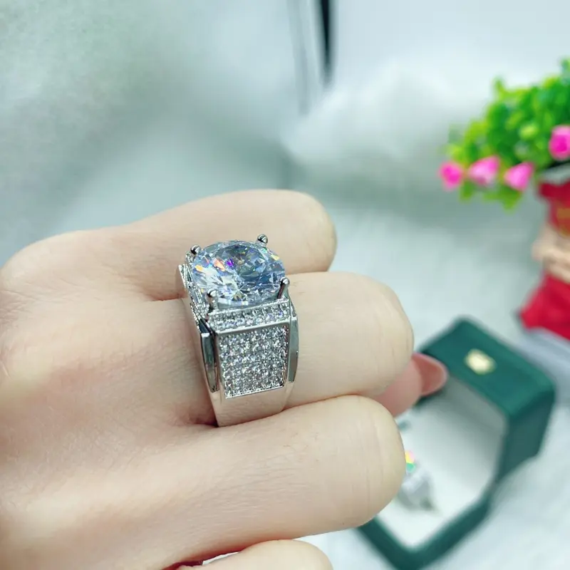 Nhẫn bạc nam mạ bạch kim N19 mạ bạch kim có lót lòng bênd đẹp 9( TẶNG 1 HỘP) 6