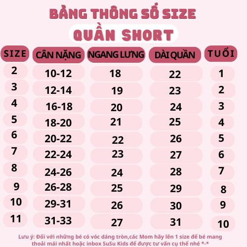 Product Introduction of Quần Short Bé Gái SuSu Kids, Quần Đùi Thun Umi Cho Bé Cá Tính, Năng Động 0