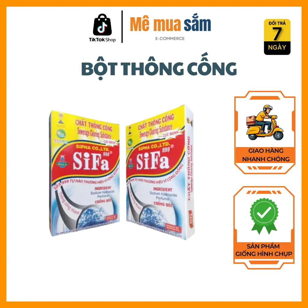Bột Thông Tắc Cống, Bồn Cầu, Bồn Rửa Chén Chống Tắc Nghẽn Cực Mạnh Victory's Sifa999 Khối Lượng 200g