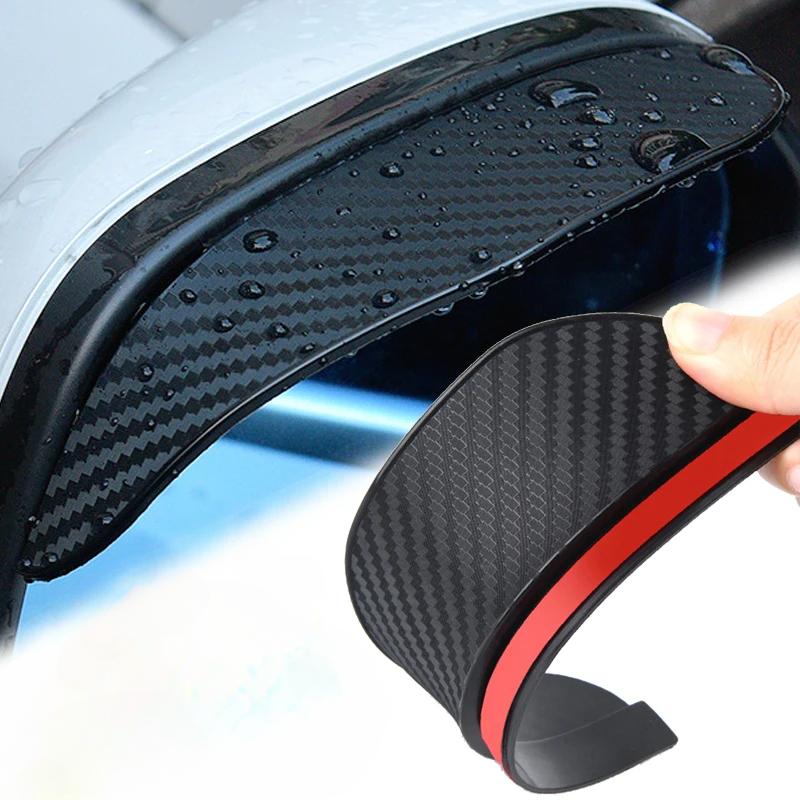 Tấm Chắn Gió Gương Chiếu Hậu Ô Tô Bằng Sợi Carbon Tấm Che Mưa, Bảo Vệ Linh Hoạt Cho Lông Mày, Tấm Che Mưa Lông Mày, 2 Cái / lốc 0
