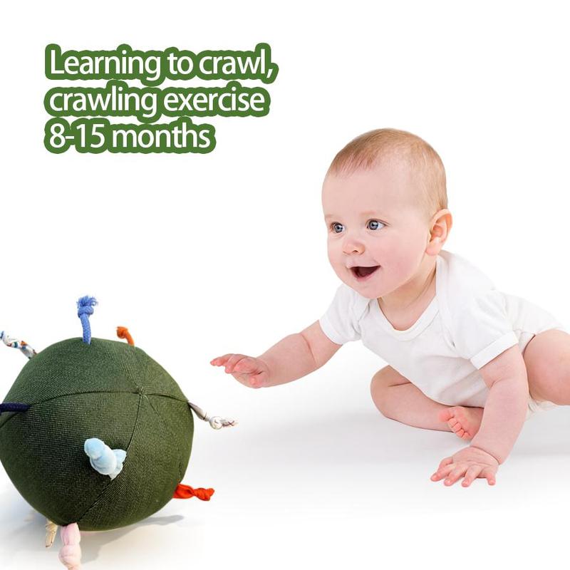 Product Introduction of Baby Denim Ball Toy, 1 Count Baby Hand Grab Ball, Outdoor Play Ball, Interactive Ball, Baby Gift Ball, Baby Finger Grasping Ball 3