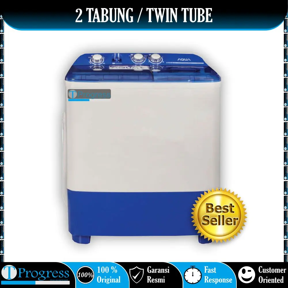 MESIN CUCI 2 TABUNG AQUA 7KG QW-770XT