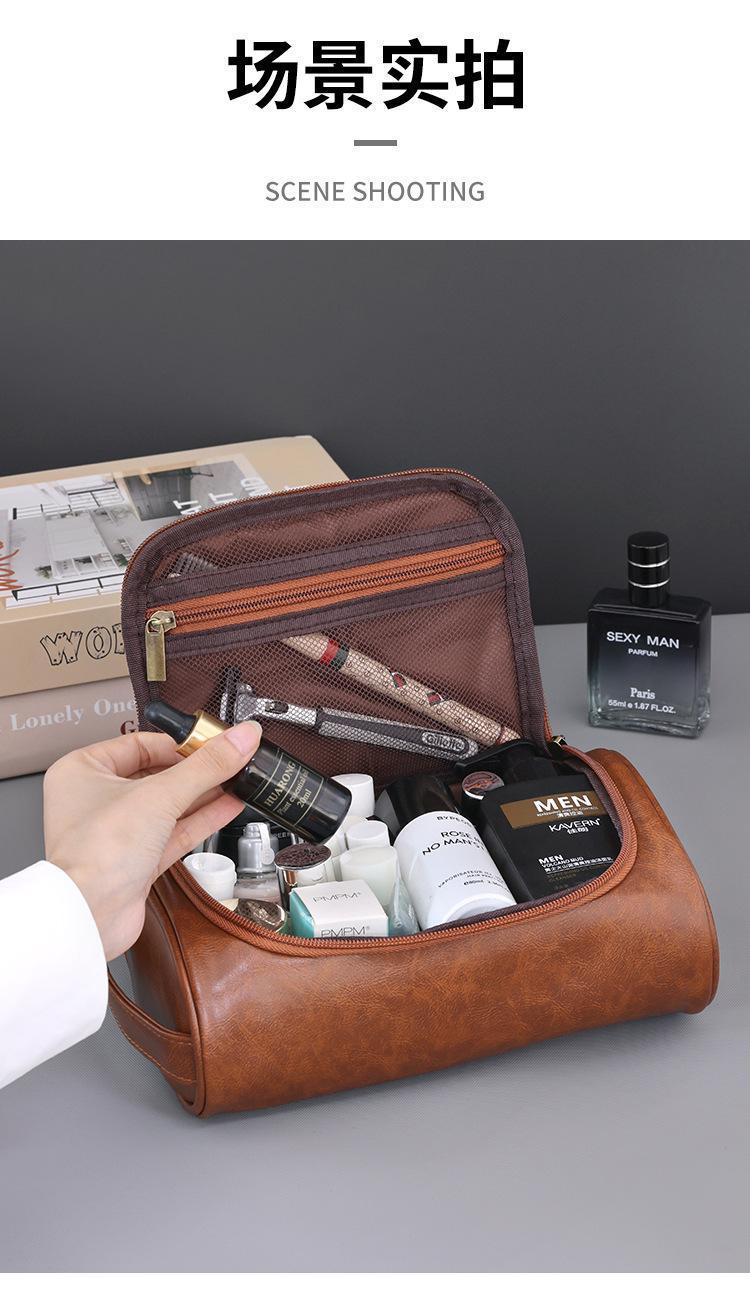 Product Introduction of Túi Trang Điểm Cầm Tay PU Nam, Thiết Kế Mới Amazon Xuyên Biên Giới, Cao Cấp, Dung Lượng Lớn, Không Thấm Nước, Túi Đựng Đồ Vệ Sinh Cá Nhân Du Lịch Cầm Tay, HK, Năm 2025 9