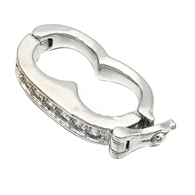 KANG Necklace Shortener Clasp Interchangeable Bail Clasp with Rhinestone Peanut Pearl Click Clasp Connector Easy to Use
