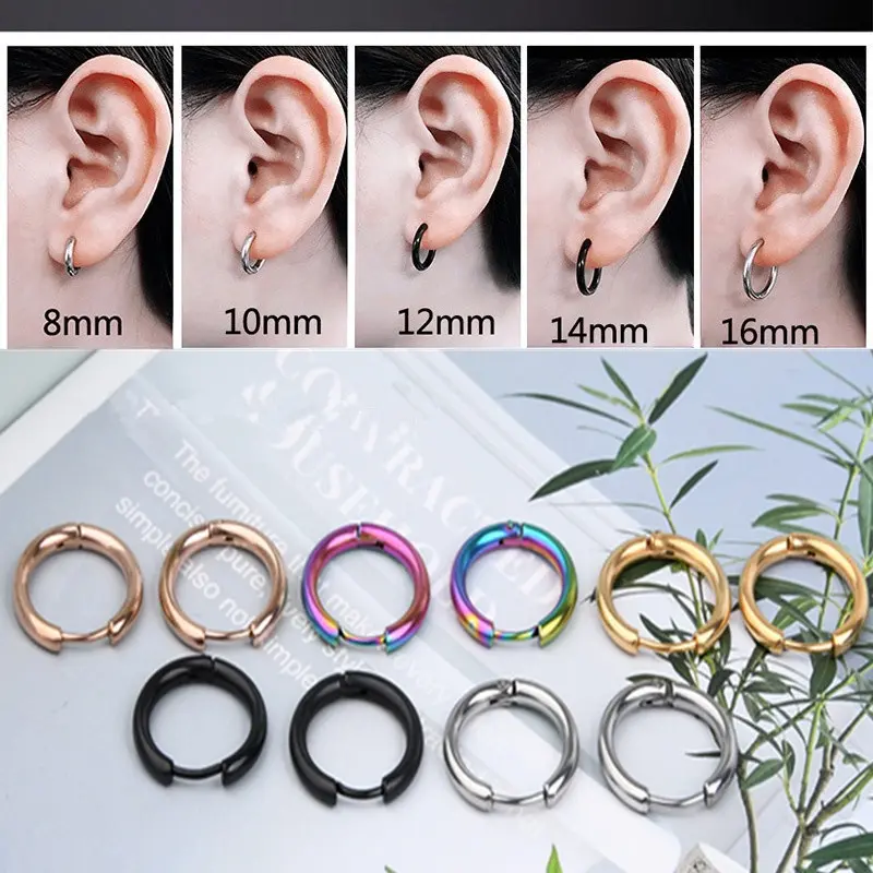 Subang Keluli Tahan Karat, Rekaan Gelung Fesyen, Untuk Wanita dan Lelaki, Diameter Paip 2.5MMP, Aksesori Hipoalergenik