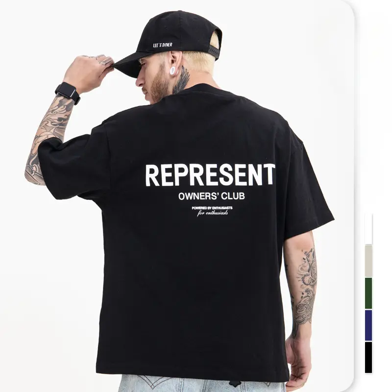 Áo Thun Hợp Xu hướng Đường Phố, REPRESENT, Thiết Kế Nhỏ LOGO Mặt Sau Chữ In, Phong Cách Cổ Điển, Đơn Giản, Có Bốn Màu, Thích Hợp Cho Nam Và Nữ, Lý Tưởng Cho Mùa Hè, TEE, Thời Trang