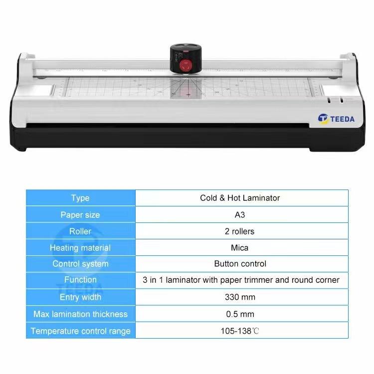 Product Introduction of 6in1 Hot&Cold Laminator A3/A4/A6 Size w/ Rotary Trimmer Cutter Rounder Laminating Machine 24