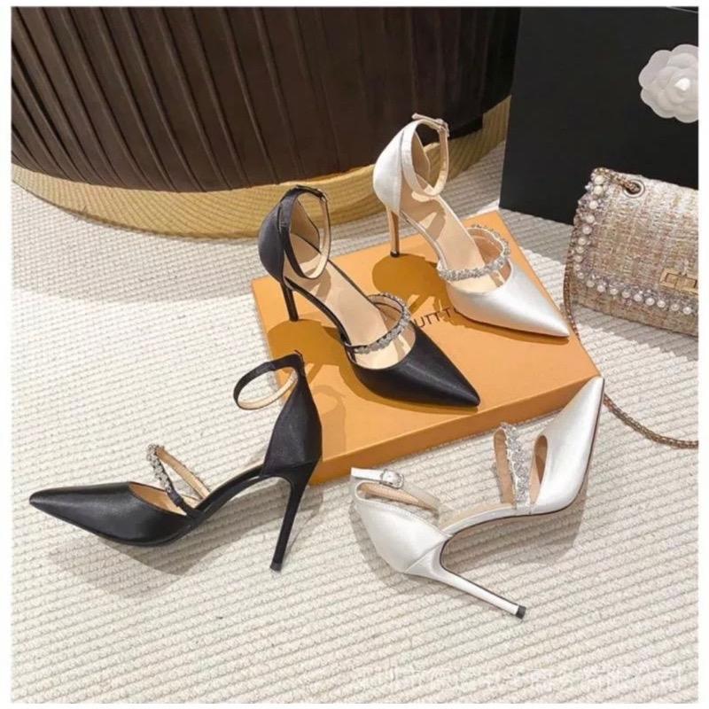 Product Introduction of Giày cao gót mũi nhọn,Gót nhọn cao 9cm quai kết đá lấp lánh.Bigsize  40,41,42,43 3
