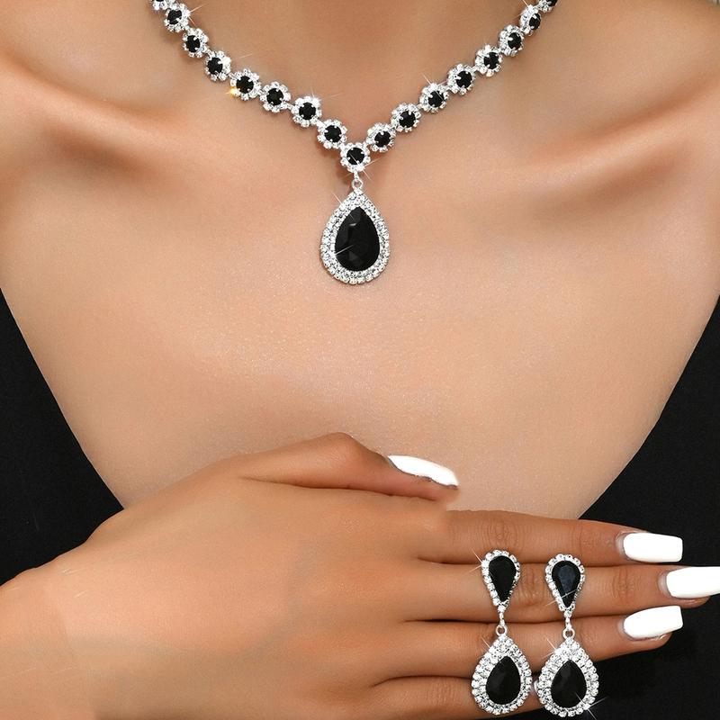 Bộ Bông Tai Vòng Cổ 2 Món, Dành Cho Nữ, Không Gây Dị Ứng, Bông Tai Và Vòng Cổ Rực Rỡ, Thích Hợp Làm Quà Kỷ Niệm Hoặc Quà Tặng Ngày Của Mẹ 7