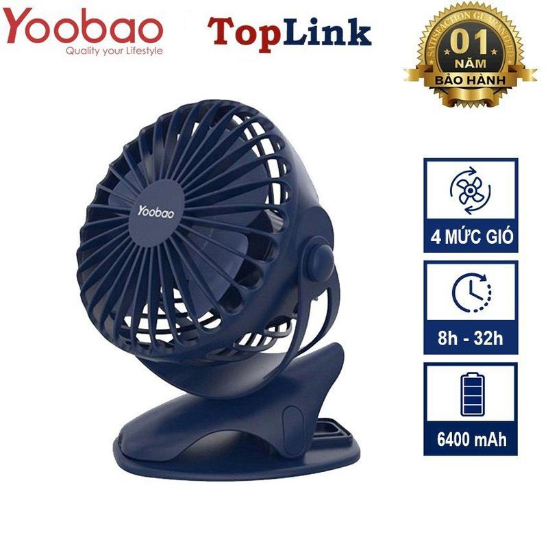 Quạt Kẹp Tích Điện Mini Yoobao F04 Pin Khủng 6400mah Chạy 1.5 Ngày Có 4 Mức Gió Siêu Bền Phụ Kiện Usb