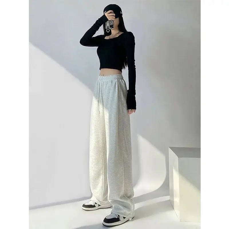 RAYLIN |Quần nỉ ép ống rộng cao cấp,dây rút gấu quần Nữ Pants