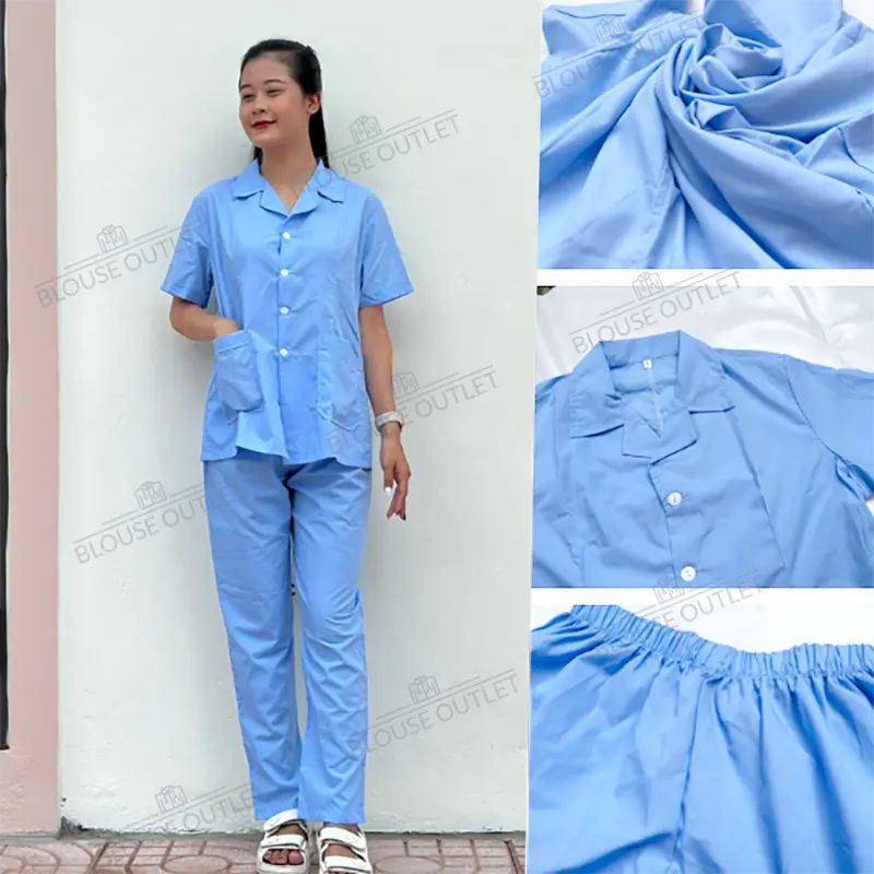 Áo công nghệ xanh cho hộ lý, đồng phục nhân viên vệ sinh, tạp vụ, bếp, công nhân xanh Hòa Bình