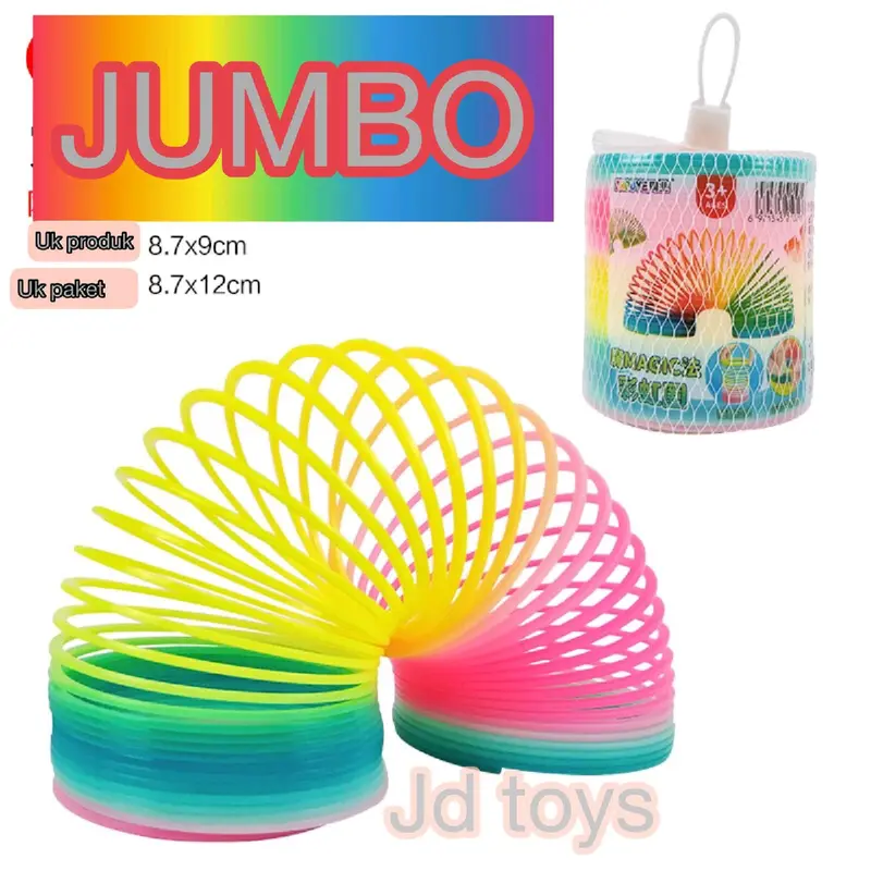 ￼Slinky Spring JUMBO Rainbow Pelangi Mainan Per Pegas Pelangi Slinky Spiral Magic Spring Slinky 0