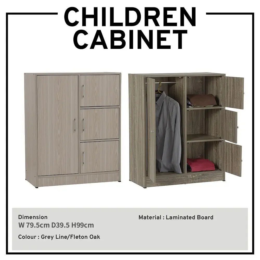 MYH Furniture Children Cabinet Wardrobe Organizer Low Cabinet Storage Cabinet Cloth Cabinet Half Height Storage Cabinet 2.5ft