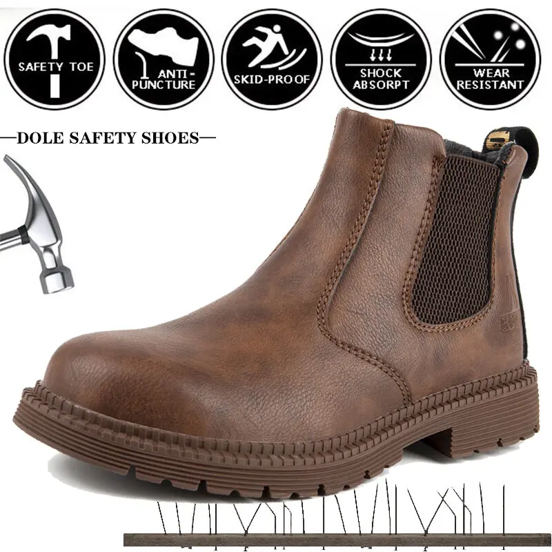 Safety Shoes, High-top Labor Insurance Shoes, Men's Boots, Anti-smashing, Wear-resistant, Non-slip, Waterproof and Oil-resistant Labor Protection Safety Work Safety Shoes