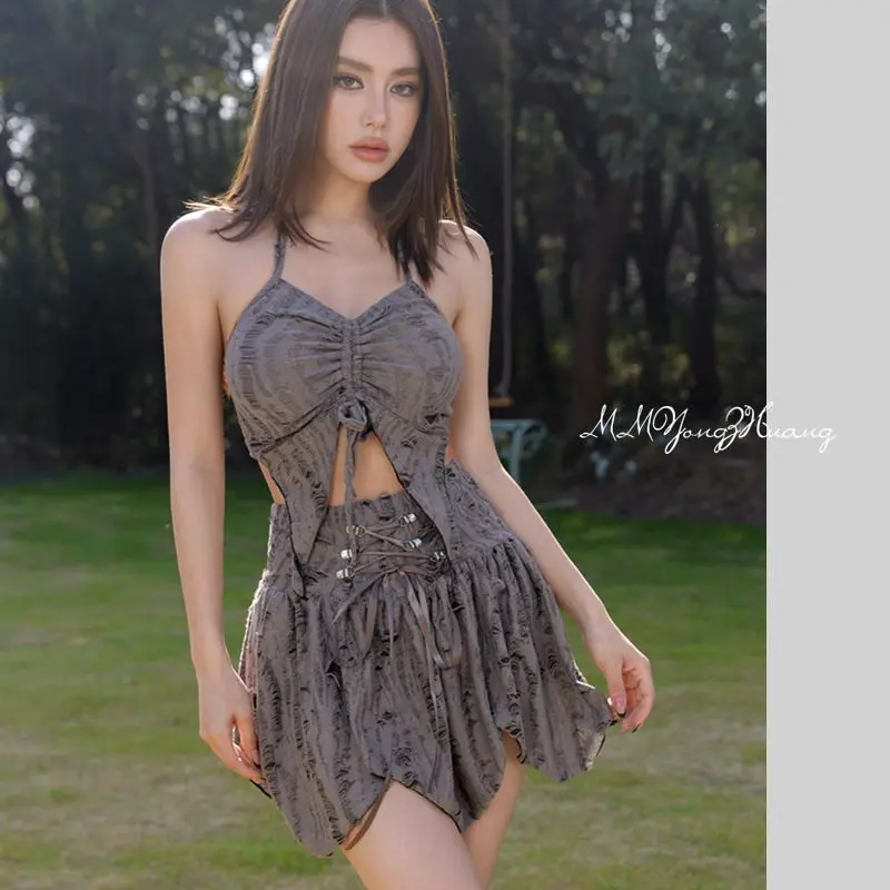 Đồ Bơi, Bộ Ba Mảnh Bikini Xẻ Tà, Dành Cho Nữ, Phong Cách Đường Phố Cao Cấp, Bó Sát, Đồ Tắm Spa, Giúp Giấu Bụng, Hàng Mới Về 1