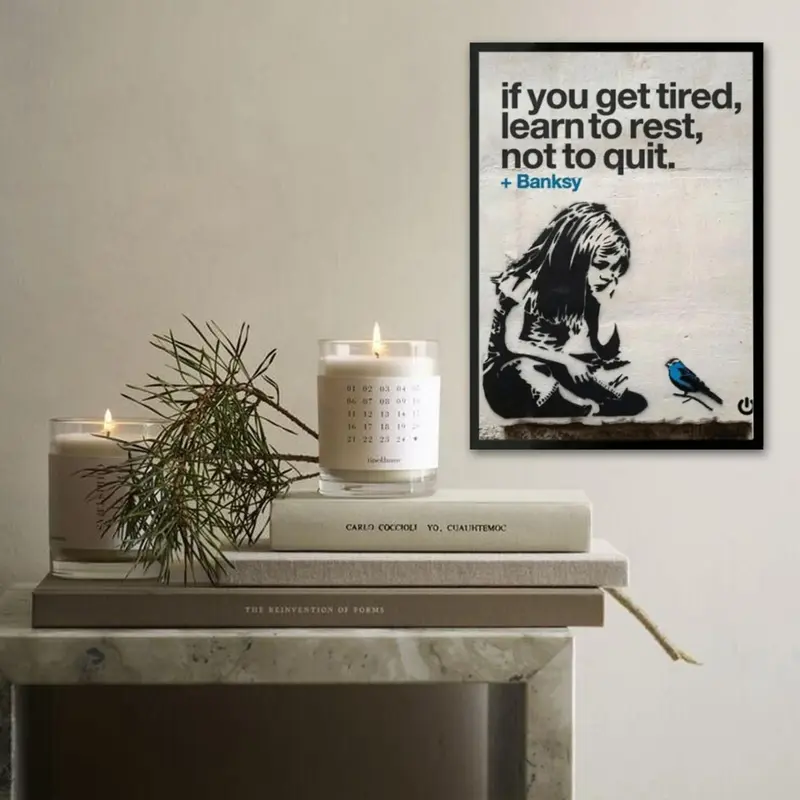 Graffiti Street Girl Pattern Unframed Painting, 1 Piece Slogan Graphic Wall Art, Modern Poster for Home Living Room Bedroom Wall Decor 4