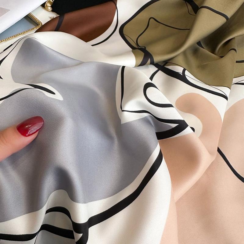 Product Introduction of Fashion New Design Women Silk Scarf Elegant Soft Women's Scarf Square Lady Shawl Headkerchief 10