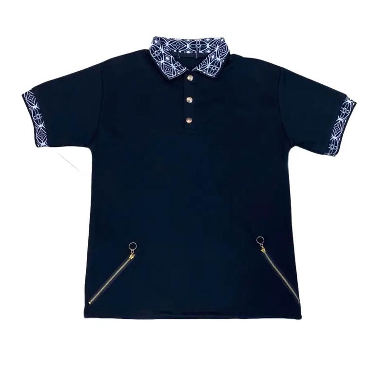 Áo polo THỔ CẨM bo cổ và bo tay phối khoá góc áo quá chất. 0