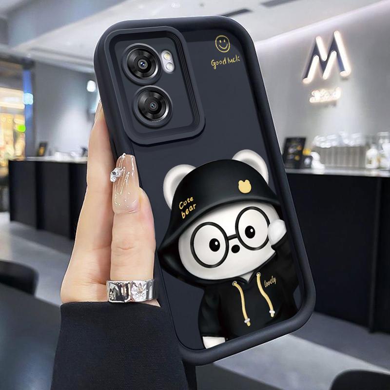 Ốp Lưng Áp dụng cho OPPO A57 2022 A77 2022 A57s A57e A77s Ốp trường hợp Gấu Kính trường hình Silicone softcase trường chống rơi trường hợp Ốp