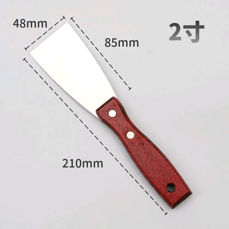 Xúc bột trét inox cán gỗ, dao xúc bột bả, sủi inox gỗ kiểu Nhật 5-15cm 6