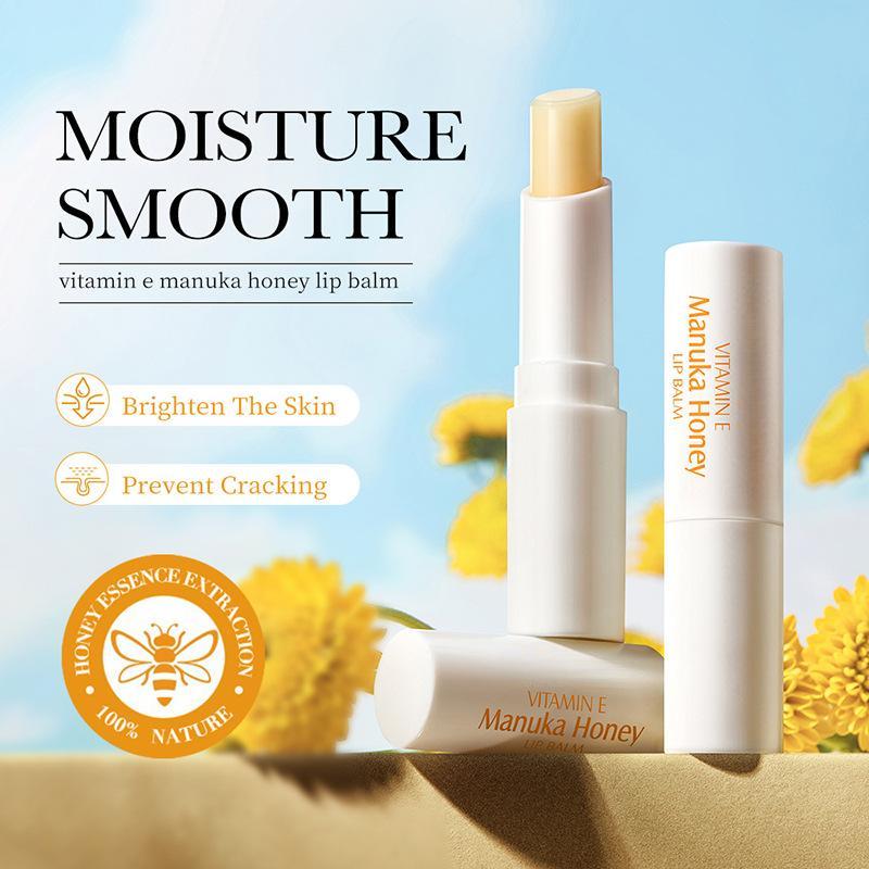 Son Dưỡng Môi Mật Ong Vitamin E, EVA NOOK, 24H Dưỡng Ẩm, Chống Khô, Không Dính, Làm Sáng Màu Môi, Loại Bỏ Da Chết, Kem Nền Son Môi 1
