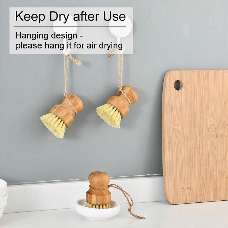 Product Introduction of haesdo Household Pot Pan Scrubber Cleaner Rust Pot Net Brus Palm Pot Brush Dish Washing Brush Bamboo Dish Scrub Brushes 13