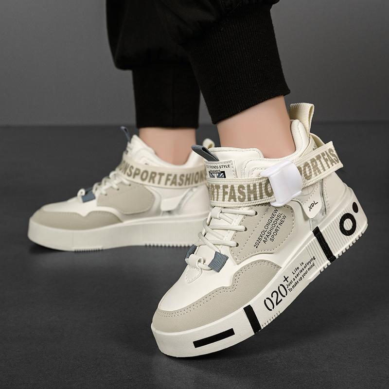 Children's Running Shoes Outdoor Leather Surface Fashionable Shoes Casual High Top Comfortable Board Shoes for Kids 6