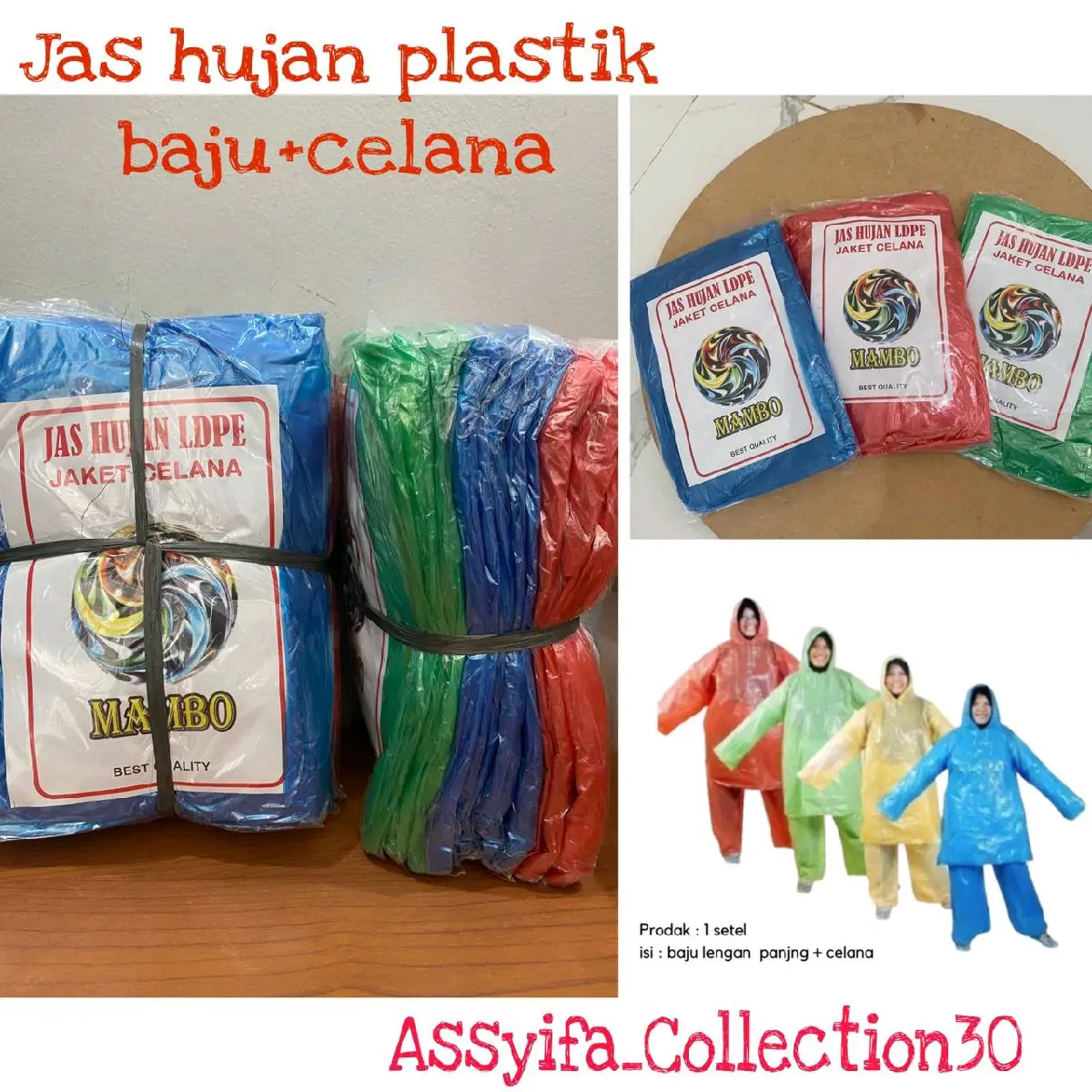 Jas Hujan Plastik Stelan Baju Celana 12 Pcs Harga Ekonomis  Ponco